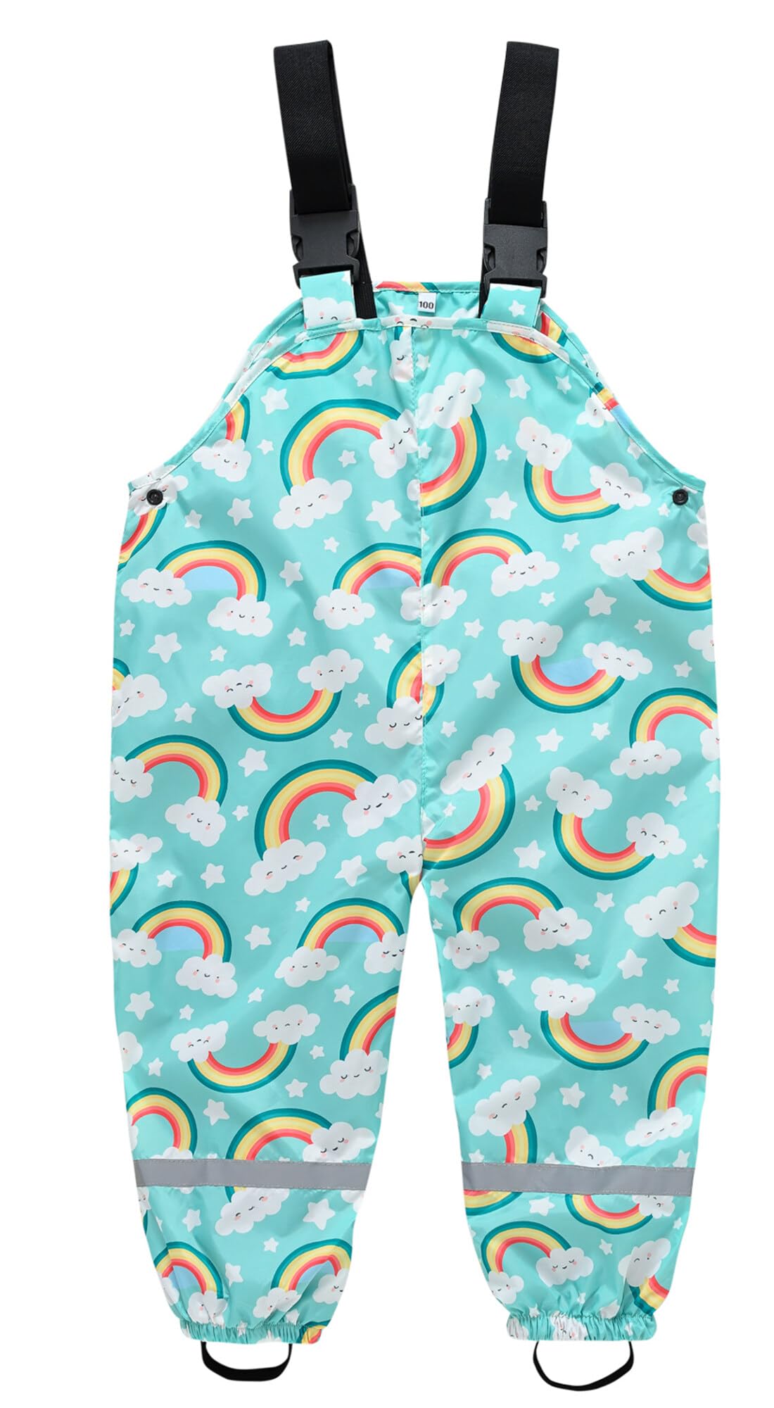Happy Cherry - Pantalones de Lluvia Impermeables Niño Niña para Al aire libre Día lluvioso Jugando en Barro Infantil Niños Niñas Mono Pantalón con peto de Dibujos Animados - 2-11 Años