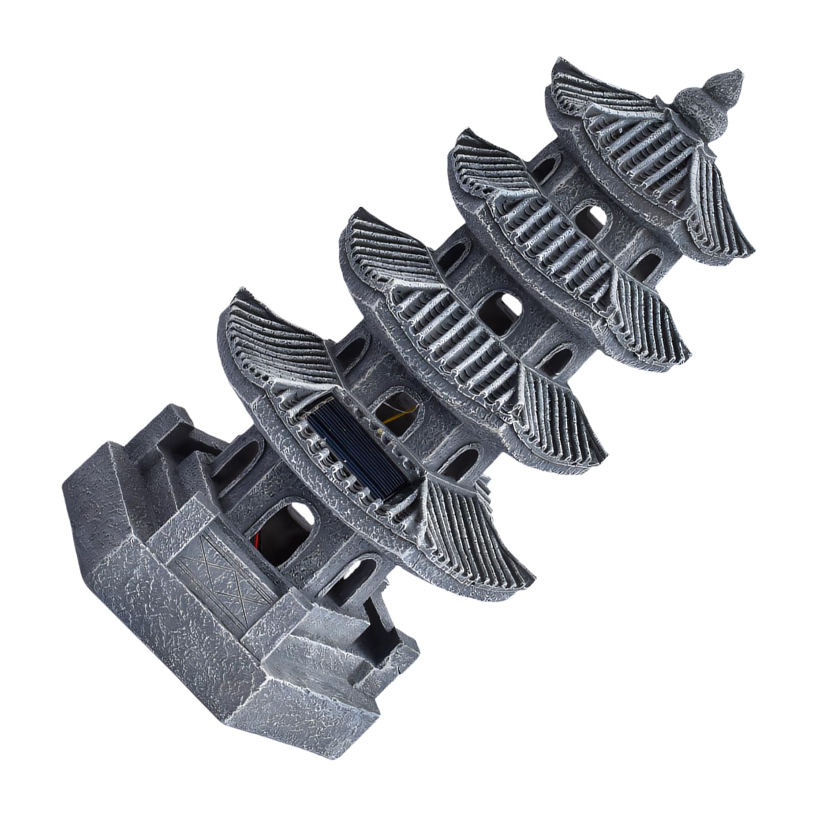 Sun Powered Buddhist Tower Light Strong Resin Art for Deck Decor Miniature Pagoda Lamp