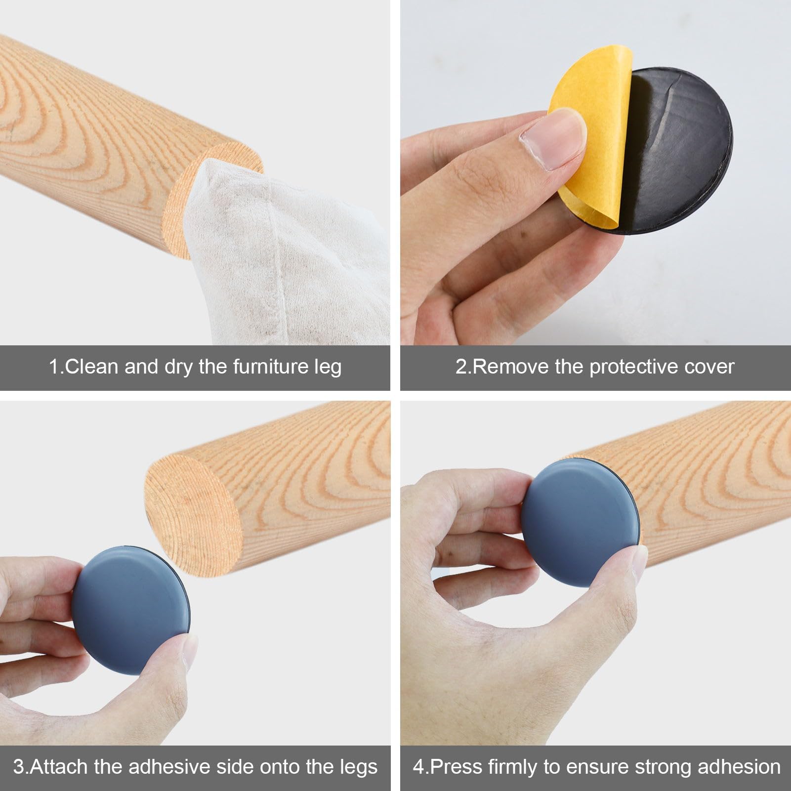 Scivoli Per Mobili 25mm E 50mm - Set Di 16, In PTFE, Autoadesivi, Per Spostare Mobili Pesanti