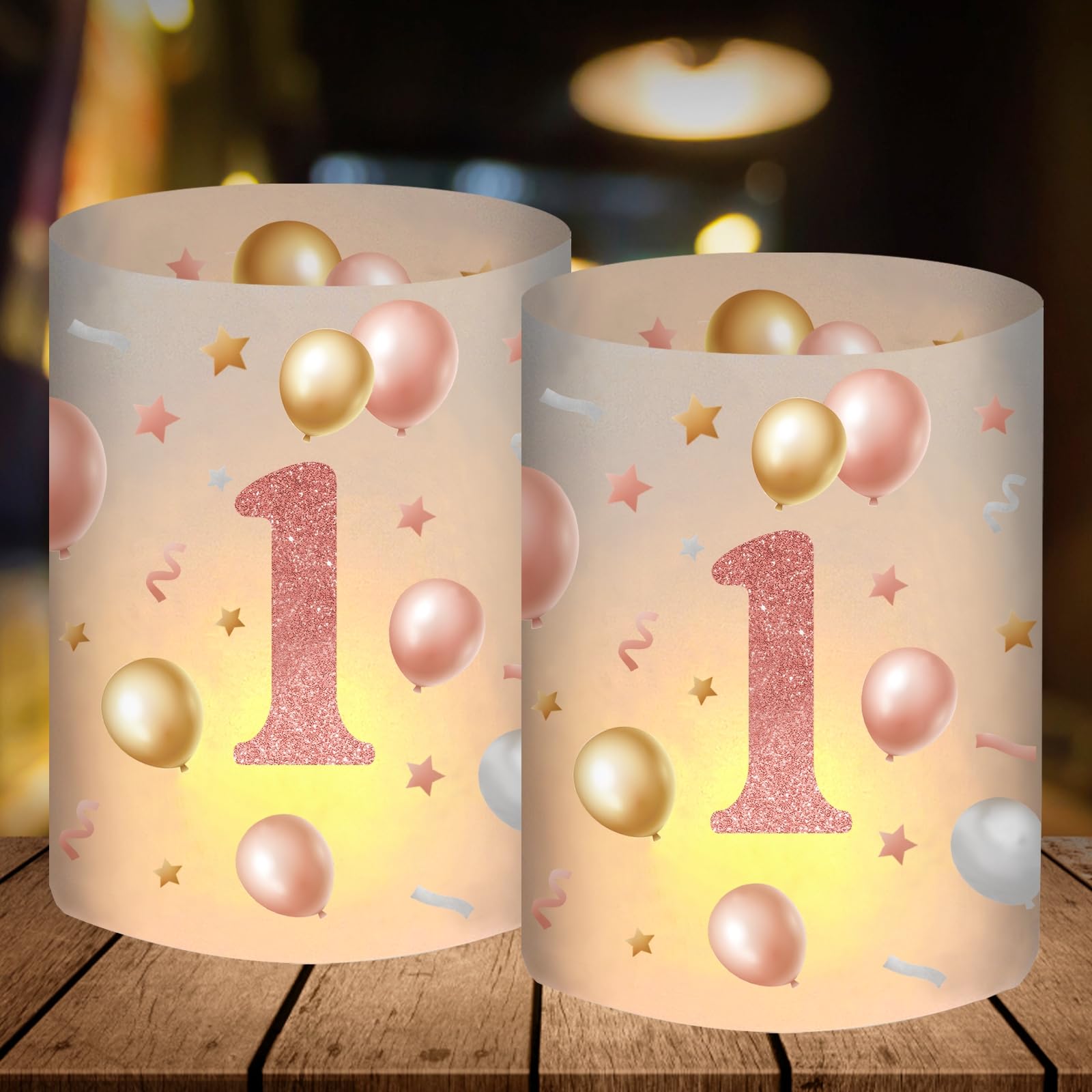 Set 4 Lanterne Rosa Per Balcone E Tavolo - Decorazione Regalo Per Donne, Compleanno, Natale, 40x14x13 Cm