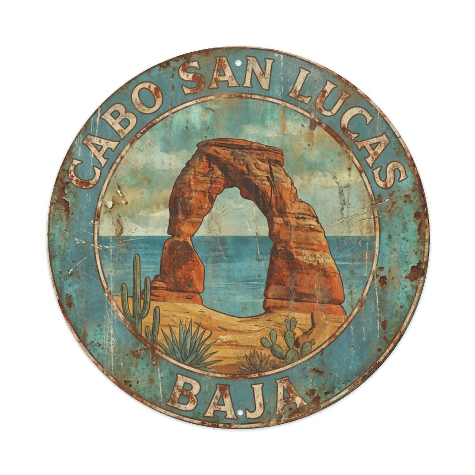 Galvaxio Style Retro Travel Mexico Cabo San Lucas 1 Metal Tin Sign