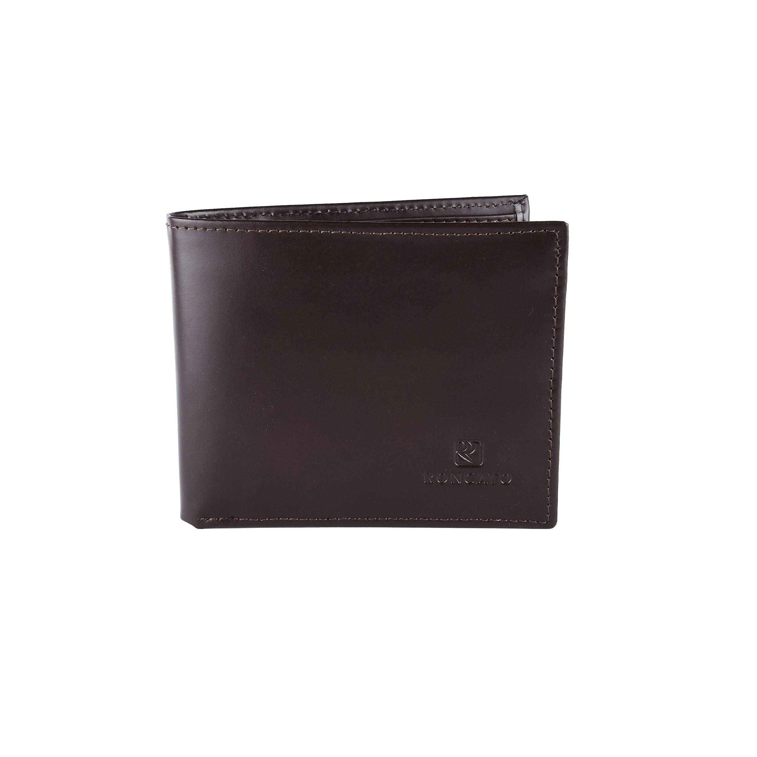 Men's Genuine Leather Slim Wallet with Gift Box (Classic Black) (Classic Brown Head)