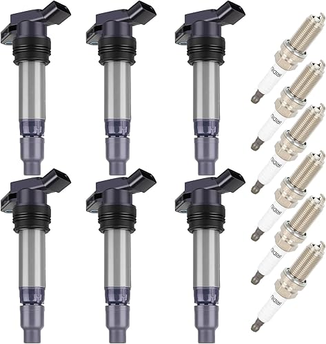 OCPTY 6 ignition coils with 6 iridium Spark Plugs fits C1677 5C1734 E1094 Volvo for Land for Rover S80 V70 XC70 XC90 S60 XC60