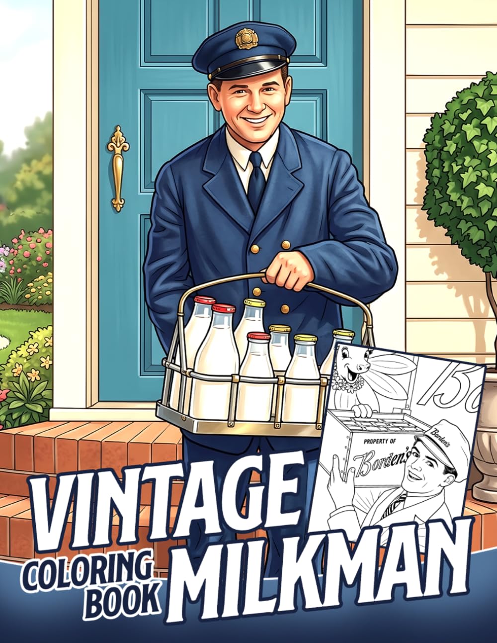 Vintage Milkman Coloring Book: Nostalgic Countryside Coloring Pages for Adults and Teens Featuring Classic Dairy Deliveries, Charming Small Town Scenes and Timeless Rural Life for Relaxation