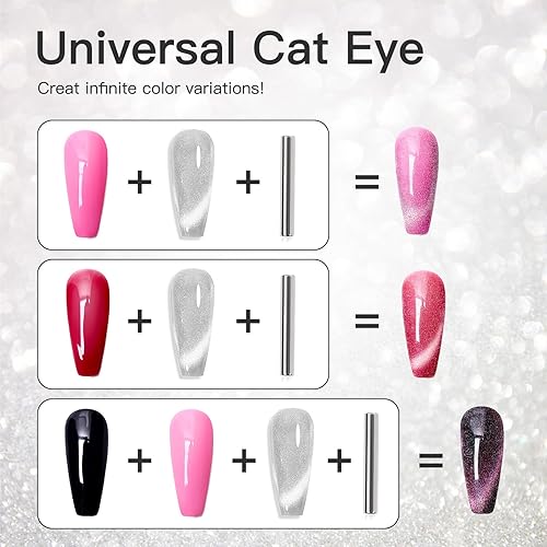 Miniatura 9 de Kit de esmalte de uñas de gel  Juego de esmalte de uñas de gel magnético ojo de gato, esmalte de uñas de gel UV LED, juego de regalo de manicura