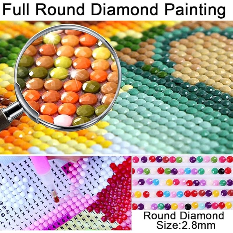 5D Diamond Painting Number Kits for Adults Round Drill Plaza Lighthouse