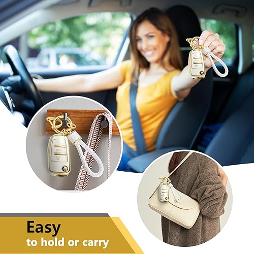 Miniatura 4 de Funda para llavero Audi con cuerda trenzada de metal, accesorios para llavero, funda suave mejorada para llavero A1 A3 A4 A5 A6 Q3 Q5 Q7 TT S3 R8