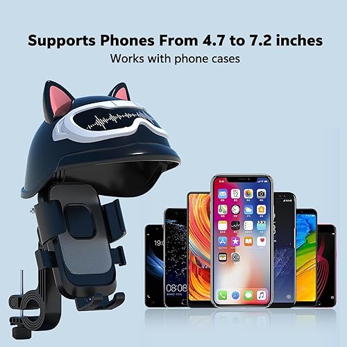 Miniatura 7 de Soporte de teléfono para bicicleta eléctrica, motocicleta, soporte para teléfono celular con casco, accesorios para bicicleta eléctrica, rotación de