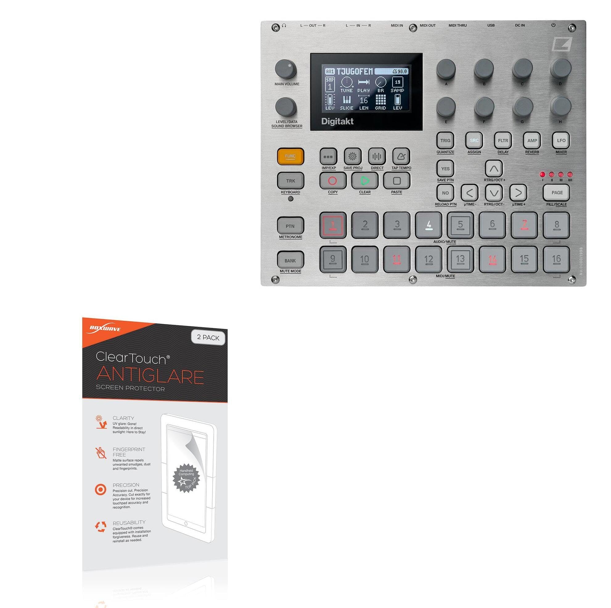 BoxWave Screen Protector Compatible with Elektron Digitakt E25 Edition - ClearTouch Anti-Glare (2-Pack), Anti-Fingerprint Matte Film Skin