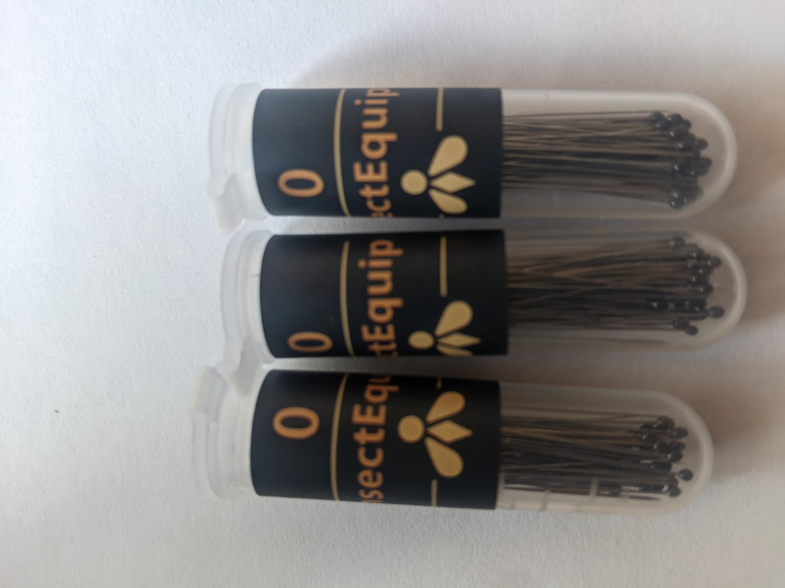 Professional Entomology Insect Mounting Pins, Sizes #00, #0, #1, #2, #3, #4, #5, Black, for Butterfly and Specimen Collections (#0 (3-Pack))