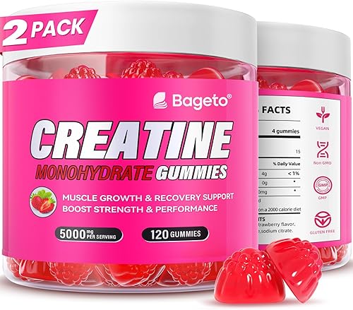 Gomitas de monohidrato de creatina, 5000 mg para hombres y mujeres, gomitas de creatina 0.18 onzas de monohidrato de creatina, 0.00 oz de azúcar