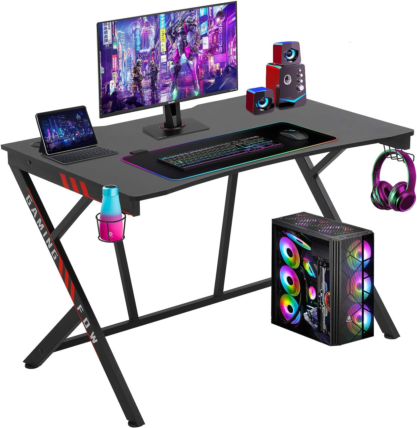 FDW Gaming Desk Gaming Table 45.2" W x 29" D PC Computer