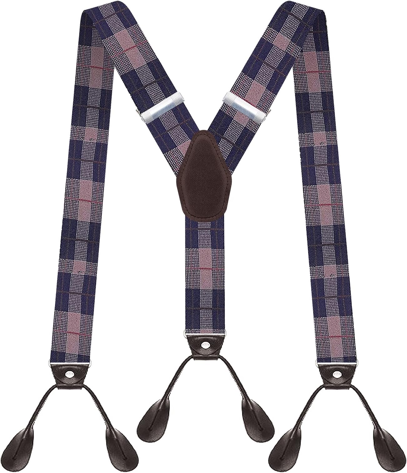 AYOSUSHAYOSUSH Suspenders for Men Button End Heavy Duty Big and Tall Adjustable Elastic