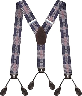 Suspenders for Men Button End Heavy Duty Big and Tall Adjustable Elastic