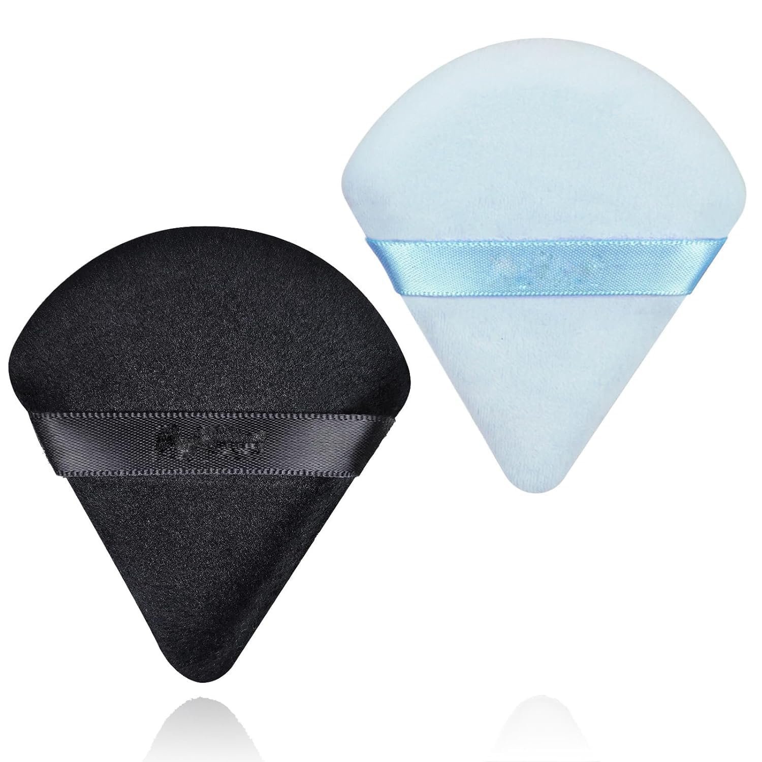 Hazzu Triangle Velour Powder Puff for Face, Reusable Pressed Applicator for Under Eyes and Corners, Loose Setting Powder, Multicolor, Pack of 2-image-42