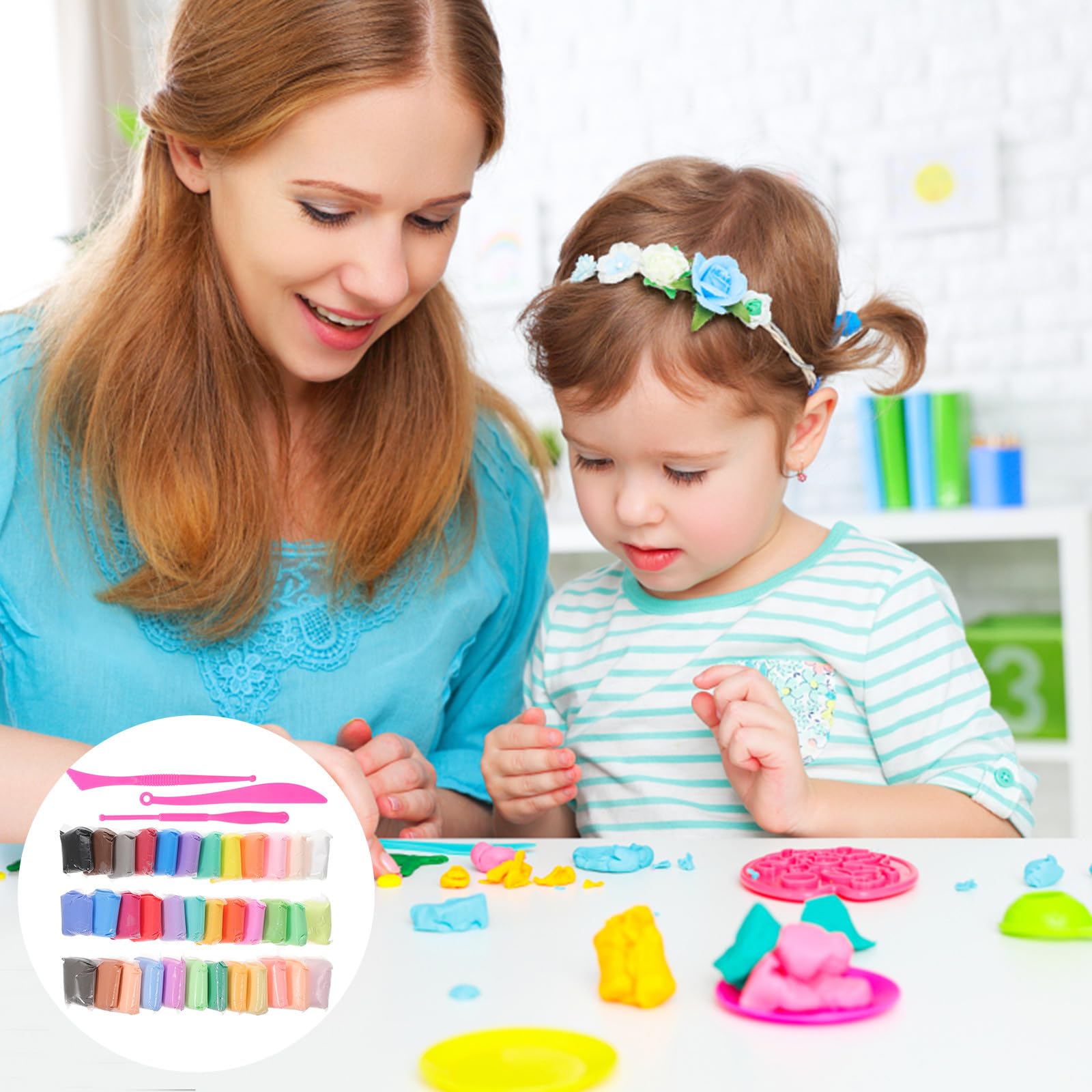 Kit de Manualidades de Arcilla para Niños, 36 Piezas, Juego DIY