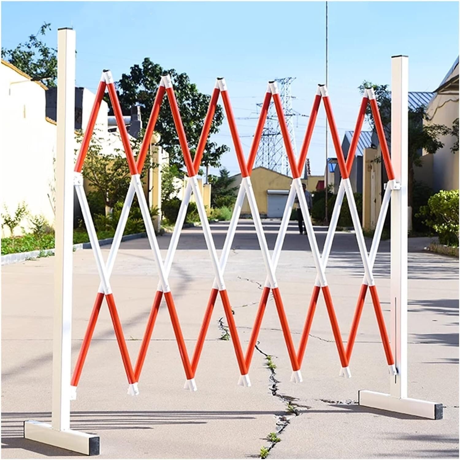 Aioneer Expandable Barricade Telescopic Traffic Barrier For Motorways Garages Buildings Shopping Malls Yard Cuttings, 1.2M High For Playground Park Hotel Crowd Control