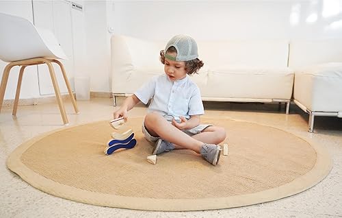 Miniatura 3 de Juguete de madera para niños en madera natural y pintado a mano, barco Montessori, educativo, preescolar, aprendizaje sensorial, juguetes de