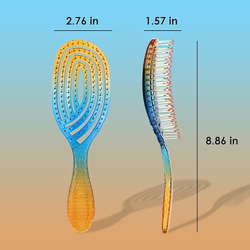 Miniatura 5 de CANDYBRUSH - Cepillo desenredante para cabello húmedo para secado con secador para mujeres, cabello liso, ondulado, fino, cerdas suaves,