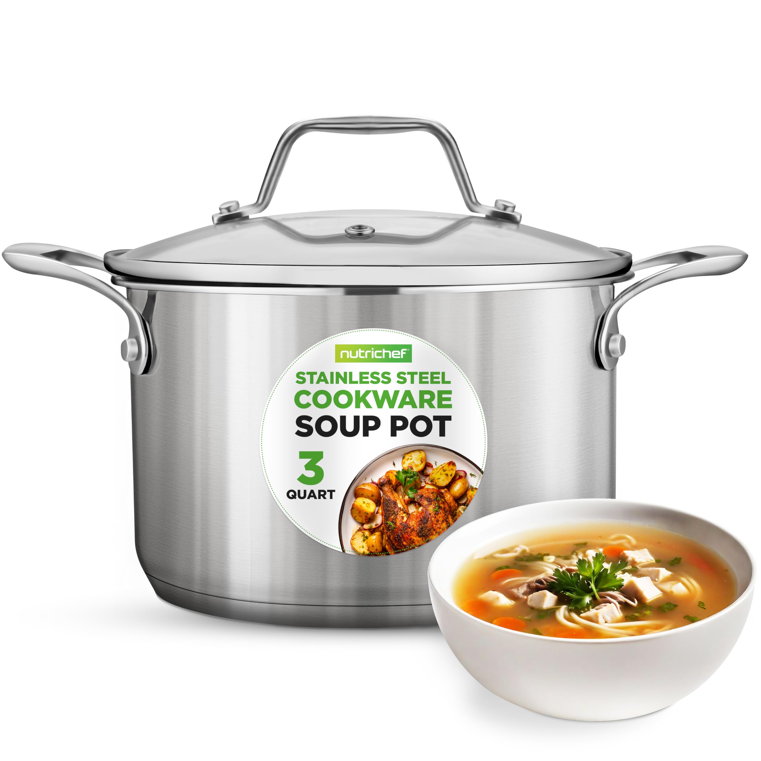 Amazon.com: NutriChef 3-Quart Stainless Steel Pot with Glass