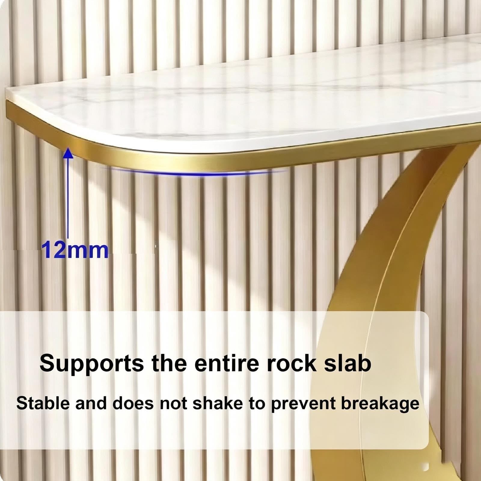 Table Console Entree avec Plateau en Pierre Table Console Décorative Contre Le Mur pour Salon, Couloir, Chambre, Foyer ou Espace de Réception(Black,100 * 30 * 80cm)