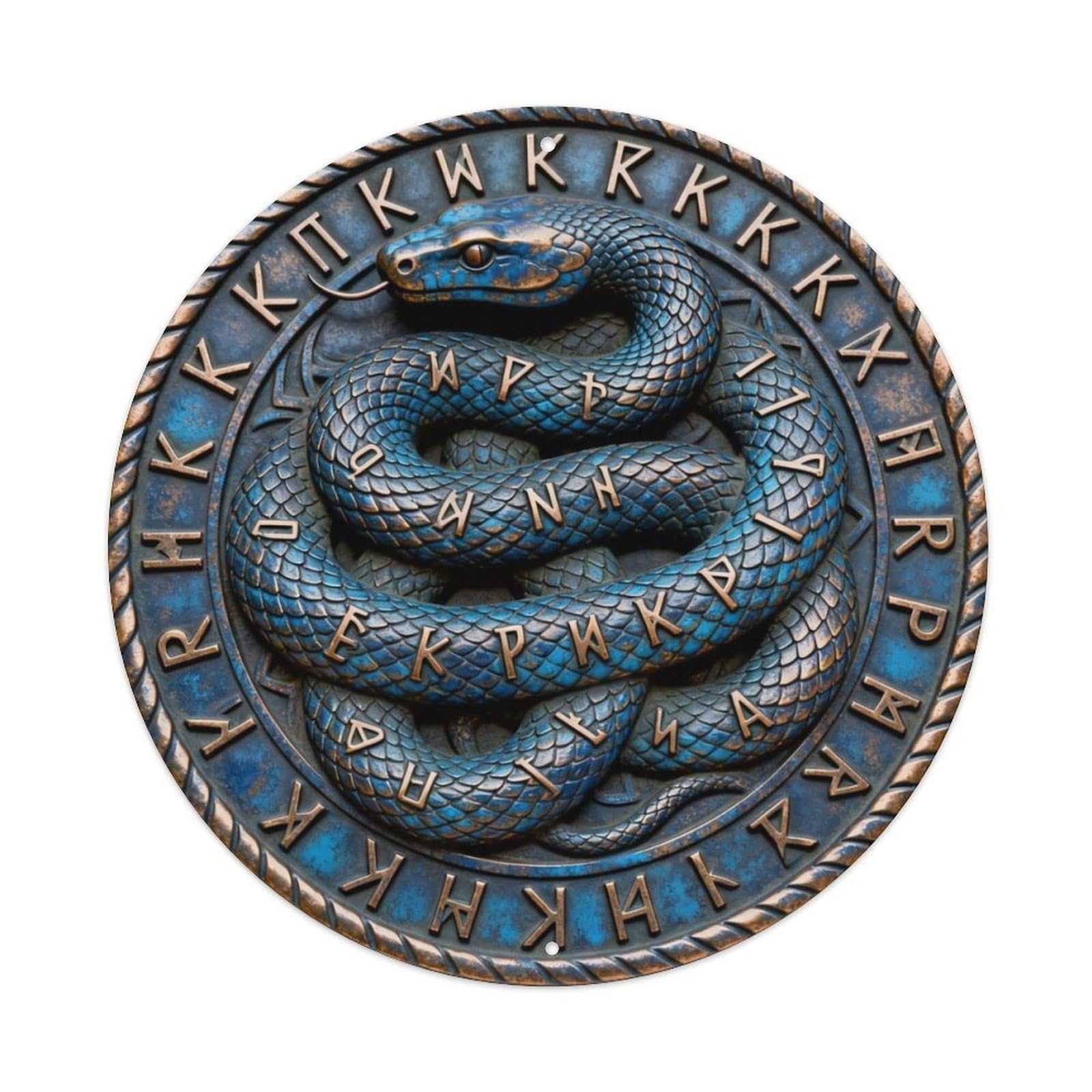 Jormungandr Midgard Worm Rune Norse Metal Tin Sign Plaque