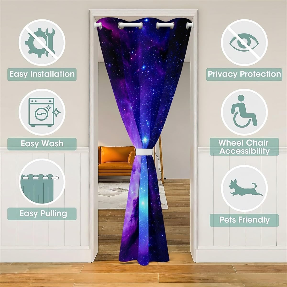 Loussiesd Galaxy Doors, Windows, Curtains Privacy - Image 3