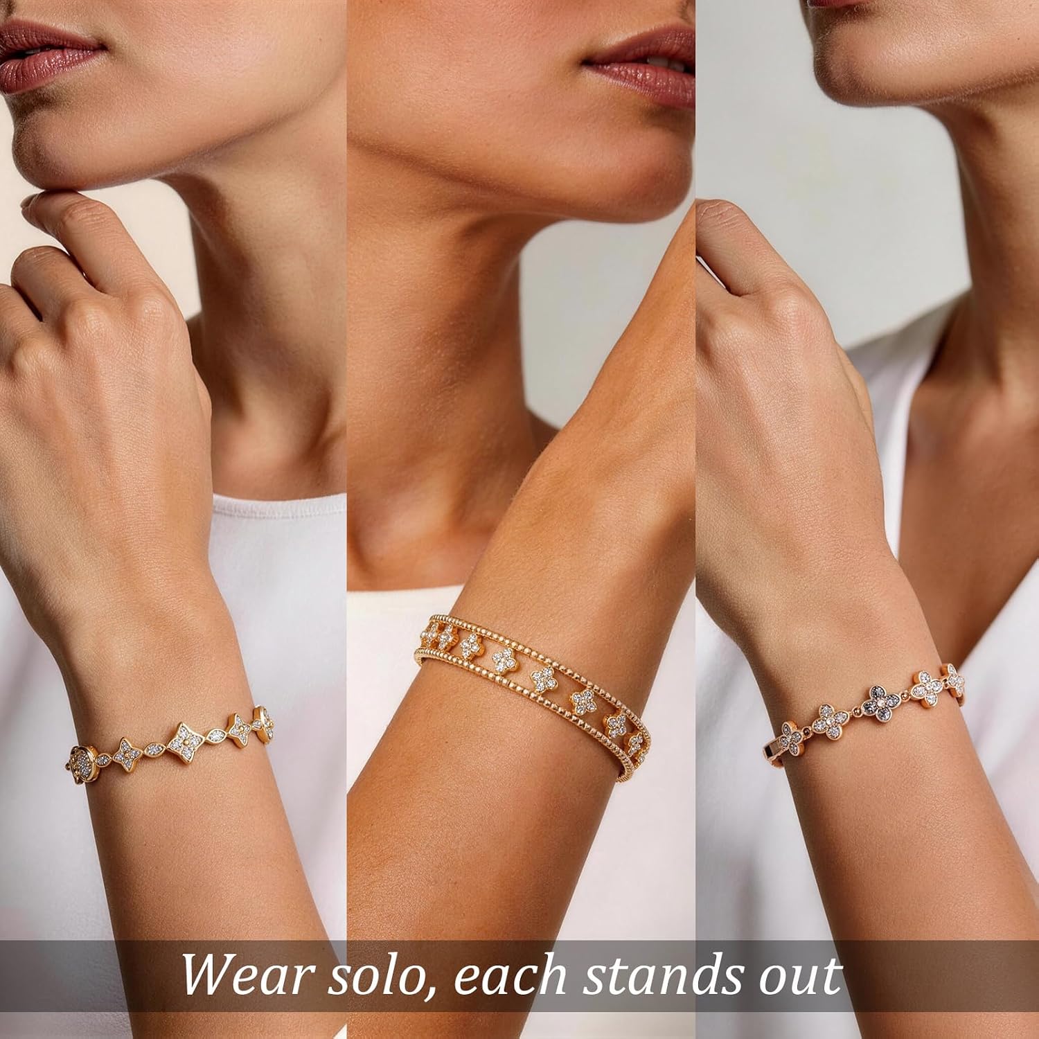 3 Pack Classic Gold Bangle Bracelet Set for Women Stackable Jewelry image 5