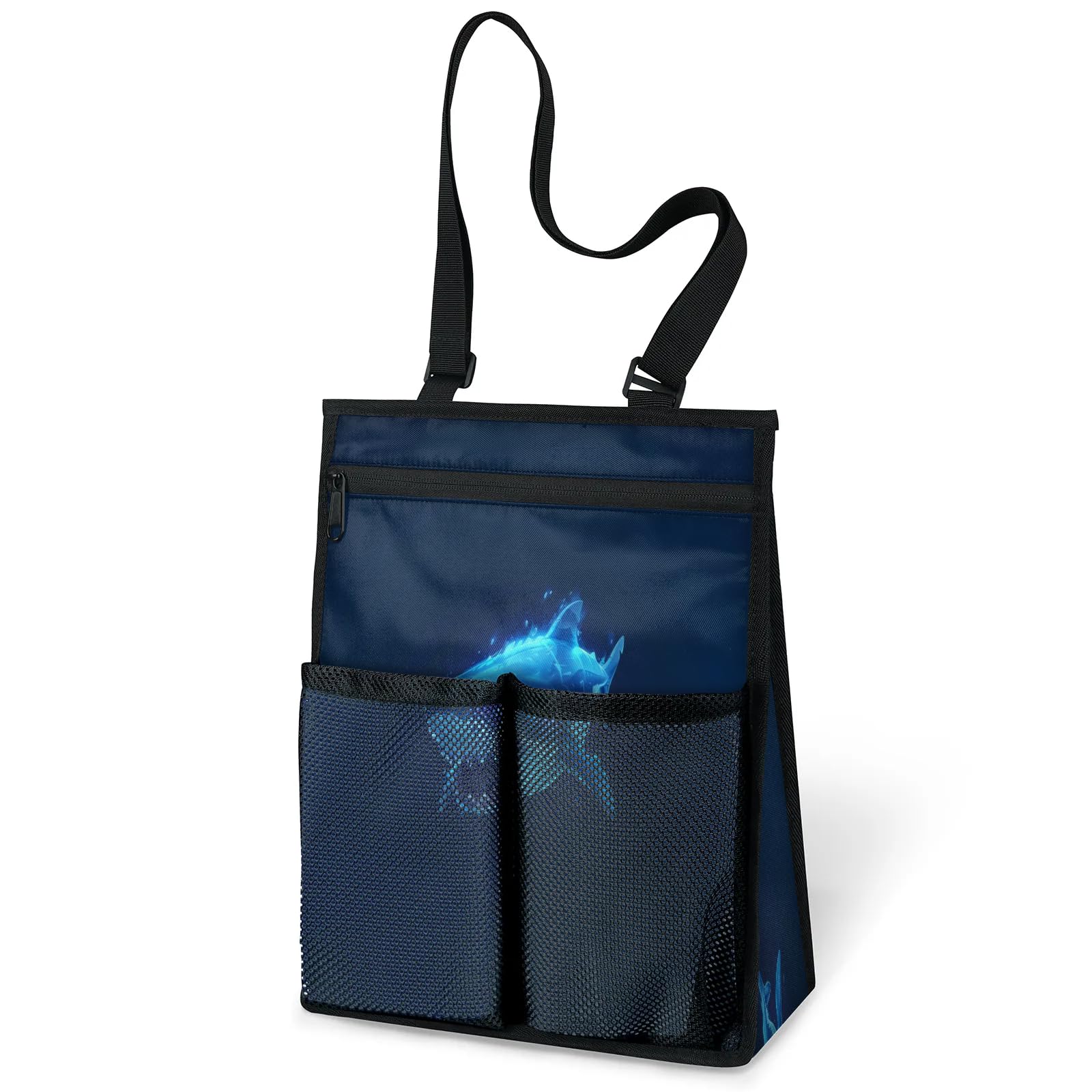 Ourtheme Animal Shark Portable Shower Bag for Travel Gym Camp Beach Tote Shower Caddy Bags Hanging Toiletry Organizer
