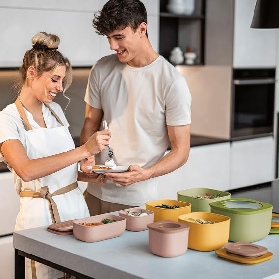 Guzzini - Kitchen Active Design STORE&MORE BIO Dicht schließende rechteckige Dosen für Kühlschrank/Gefrierschrank/Mikrowelle - Avocadogrün 20 x12 x h7cm 900 ml - 171001253