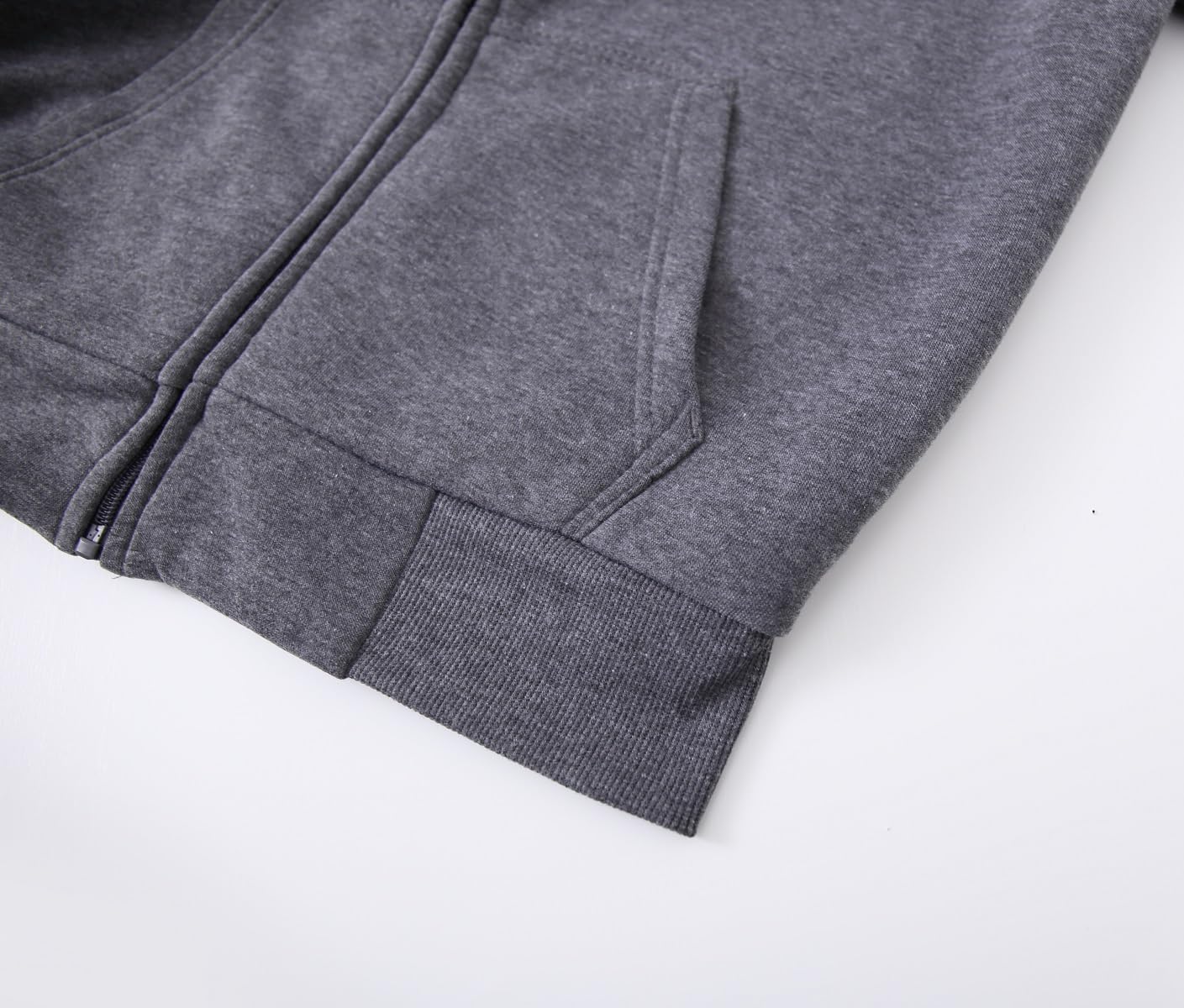 Facitisu Heavyweight Sherpa Lined Fleece Hoodie Sweatshirts for Men Winter Zip Plus Size Jacket - Image 6