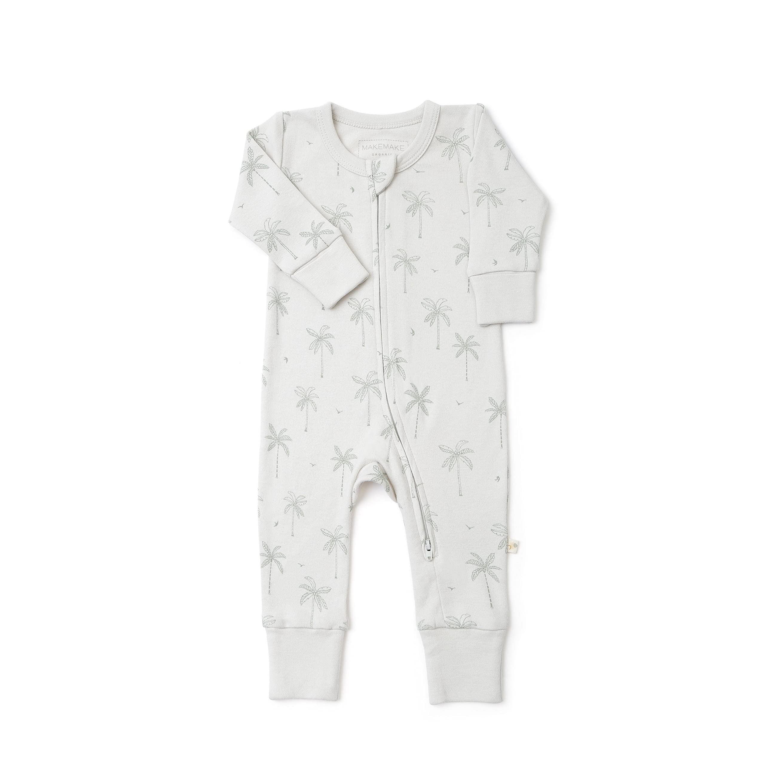 MakeMake OrganicsOrganic Cotton 2-Way Zippered Romper Mittens Pajamas Footies