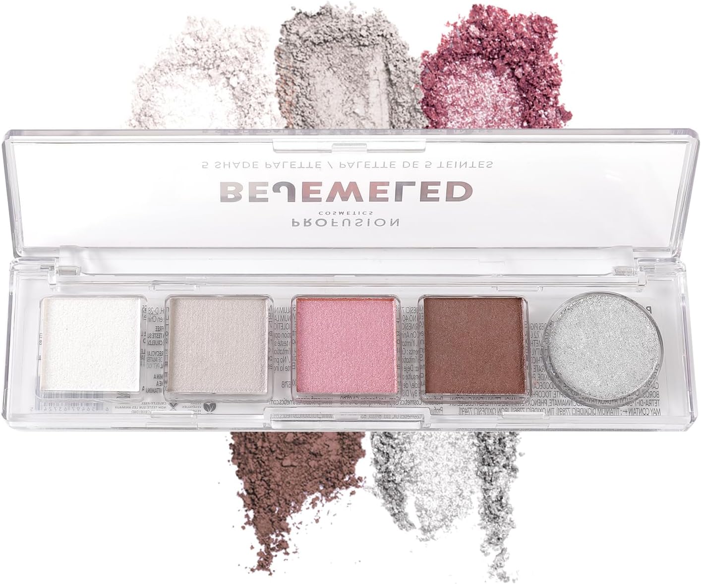 Profusion Cosmetics Mini Essentials 5 Shades Eyeshadow Palette Features Richly Pigmented Colors with Travel-Friendly Design and Crease-Free Formula - Bejewelled