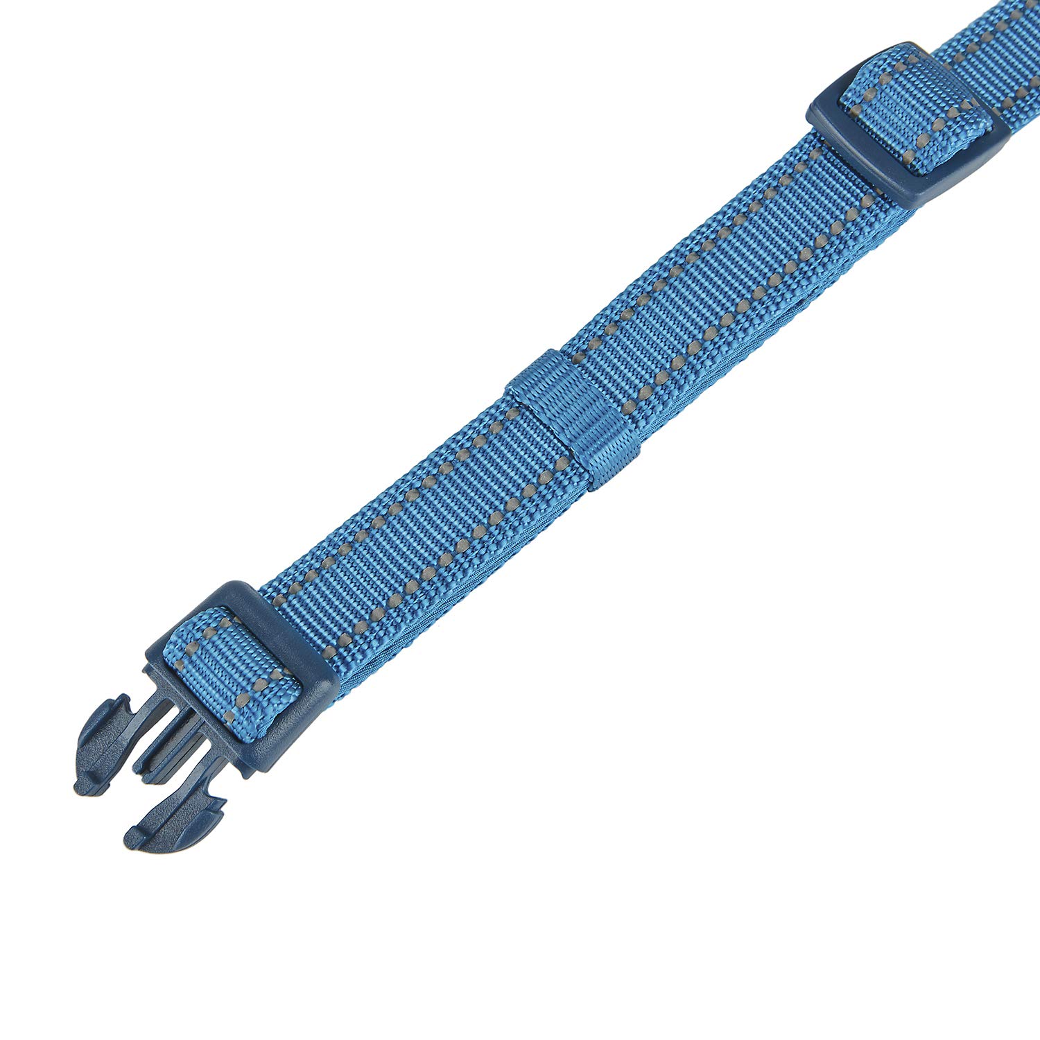 YUDOTE Collare per cani medio e resistente tessuto in nylon riflettente con fodera imbottita in neoprene morbido e confortevole per cani di medio Uso quotidiano,Blu Reale