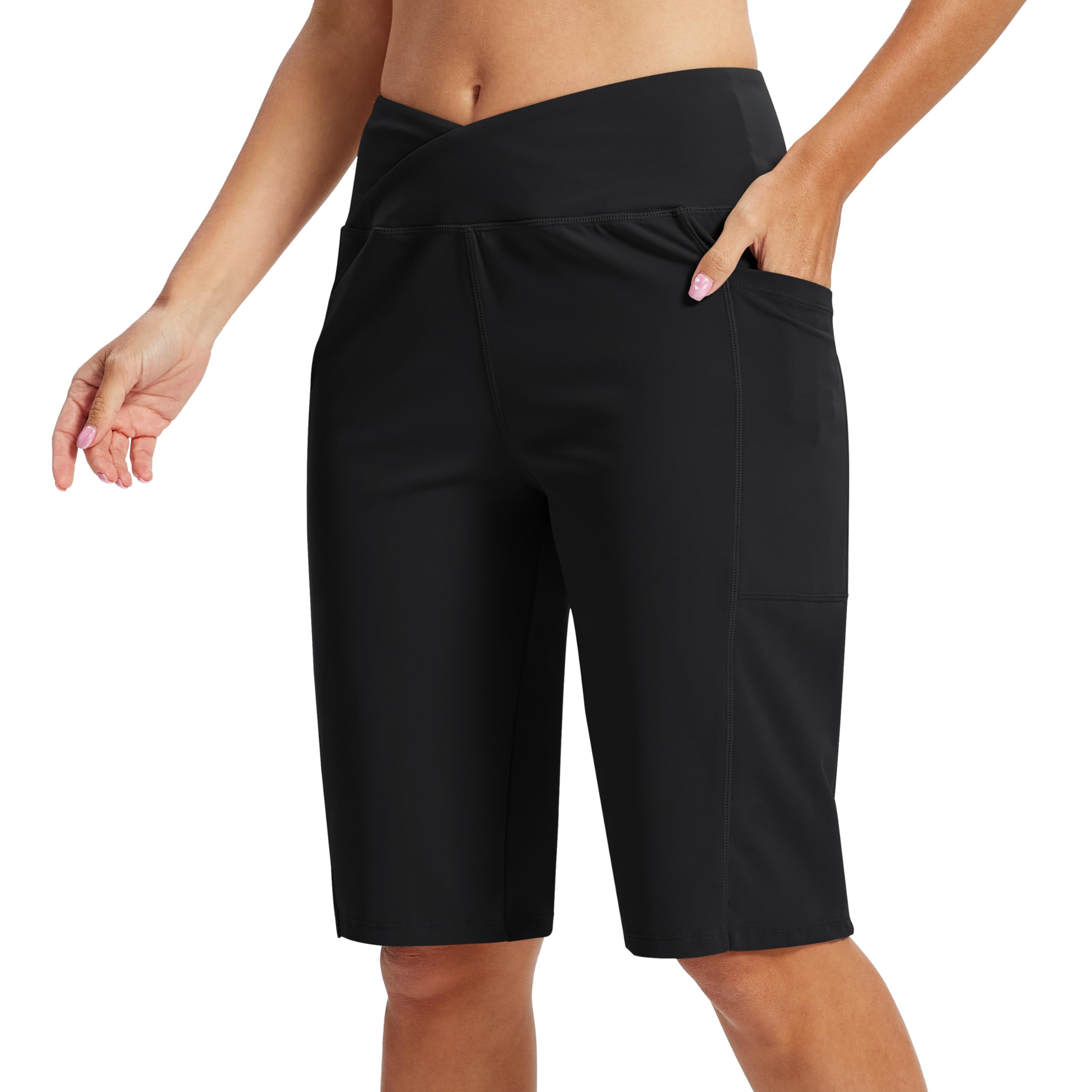 MoFiz Short Sport Femme Bermuda Short Running Taille Haute Legging Court Yoga Shorts pour été - 3