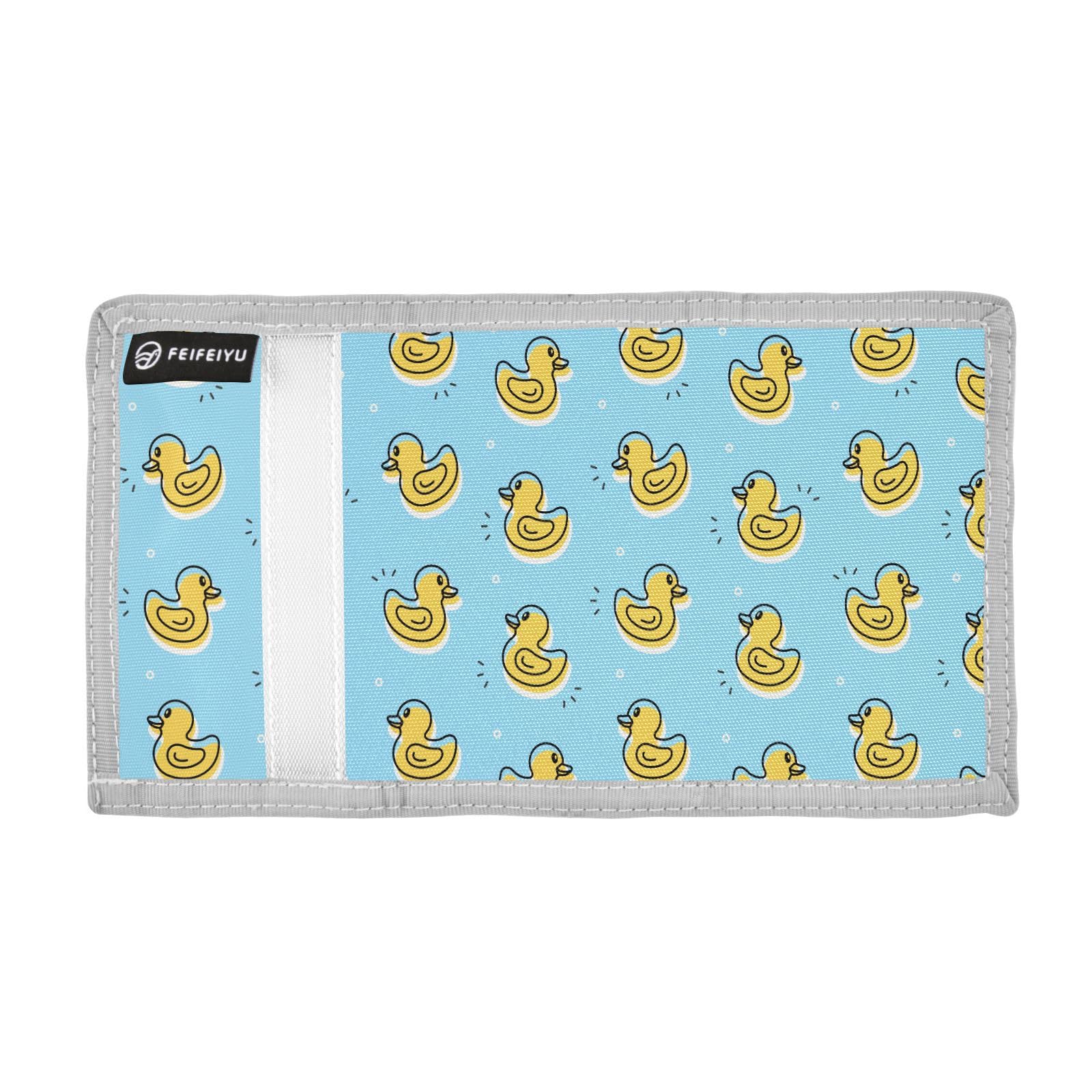 JHKKU Cute Duck Trifold Wallets for Kids Boys Girls, Outdoor Sports Wallet for Teen, with Zipper Coin Pocket Novelty Purse