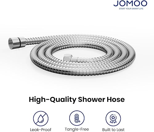 Miniatura 6 de JOMOO Manguera de ducha extra larga de 118 pulgadas, extensión de manguera de ducha de mano de acero inoxidable con accesorios de latón y tubo