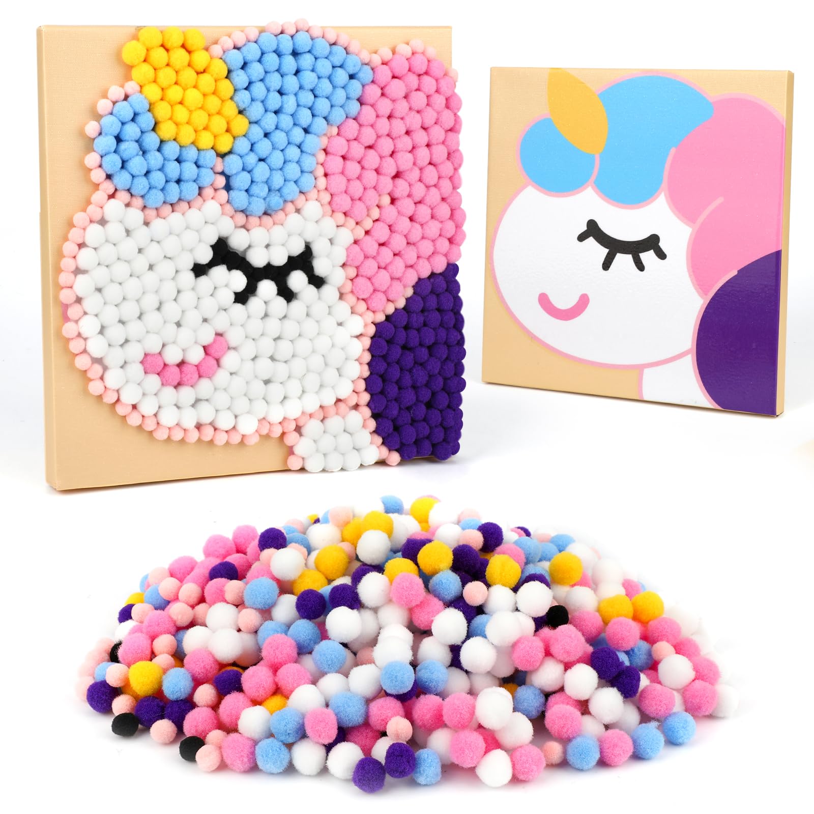 Funto Tulp Pom Pom Pantng Art Kt, 1100+ pom poms, Canvas and Sturdy...