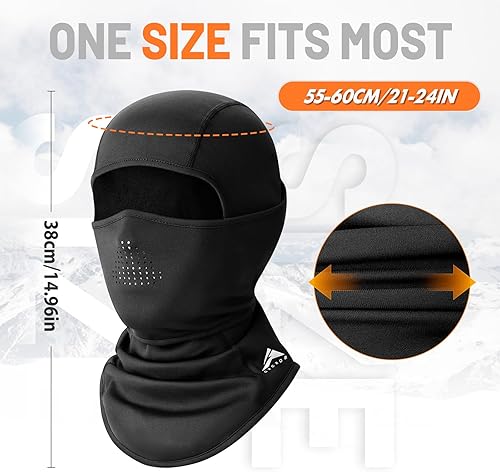 Miniatura 6 de GXCROR Pasamontañas de invierno, máscara de esquí, resistente al viento y térmica, máscara facial para esquí, motociclismo, pesca, carrera