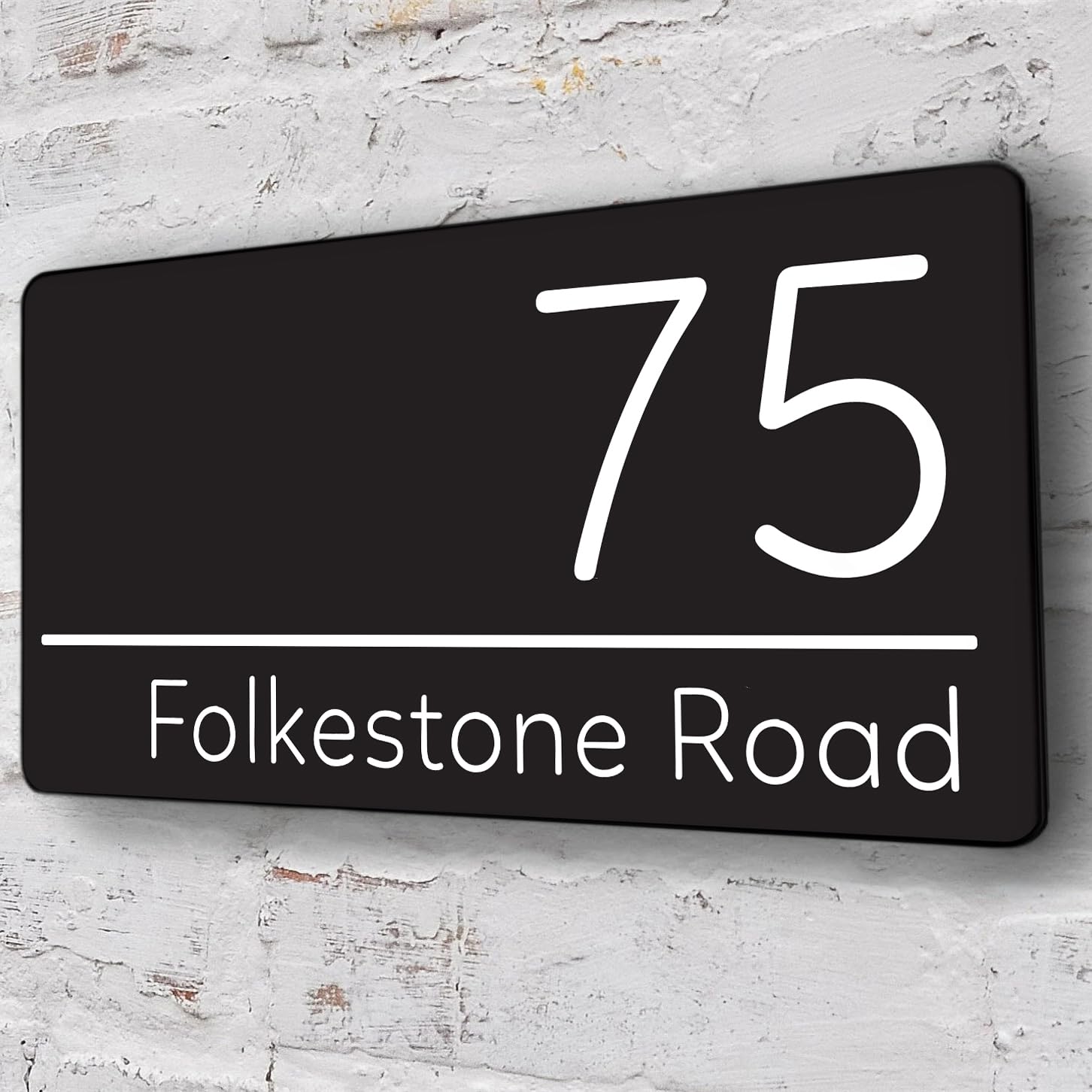 Targa Personalizzata Acrilico 3D Nero/Oro - Numero Civico, Nome Strada, Per Esterni - Foto 10