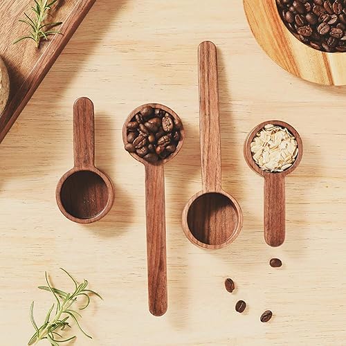 Miniatura 7 de Cucharas de madera para botes, cuchara de café, cuchara de café molido de madera estilo coreano de 16.8 cm, medición para granos molidos o té