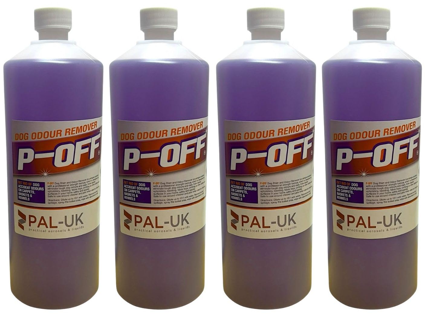 4 x 1000ml Bottles P-OFF Dog Urine Neutraliser - Lavender | Enzymatic Pet Odour Eliminator for Dog Urine | Safe for Pets and Children โ image 1