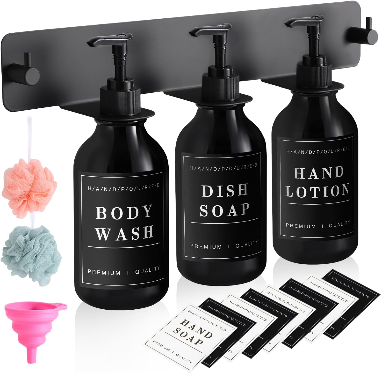 Amazon.com: Shampoo and Conditioner Dispenser Set of 3 Wall Mount ...