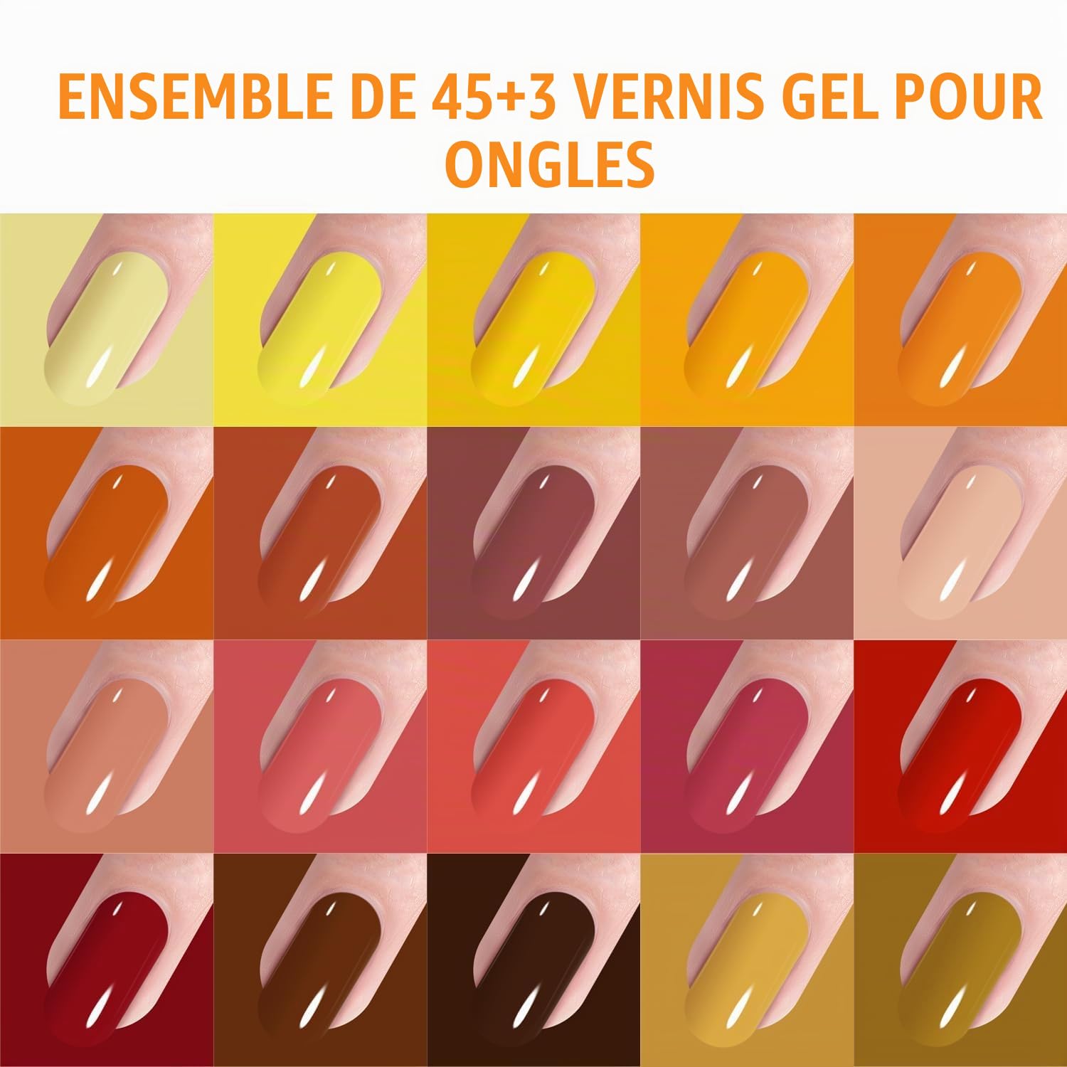 Vishine Kit manucure UV/LED Lampe Machine vernis gel semi permanent, 48 Couleurs Vernis à ongles Semi Permanent, Top Base Coat, Accessoire complet Coffret Essentiel