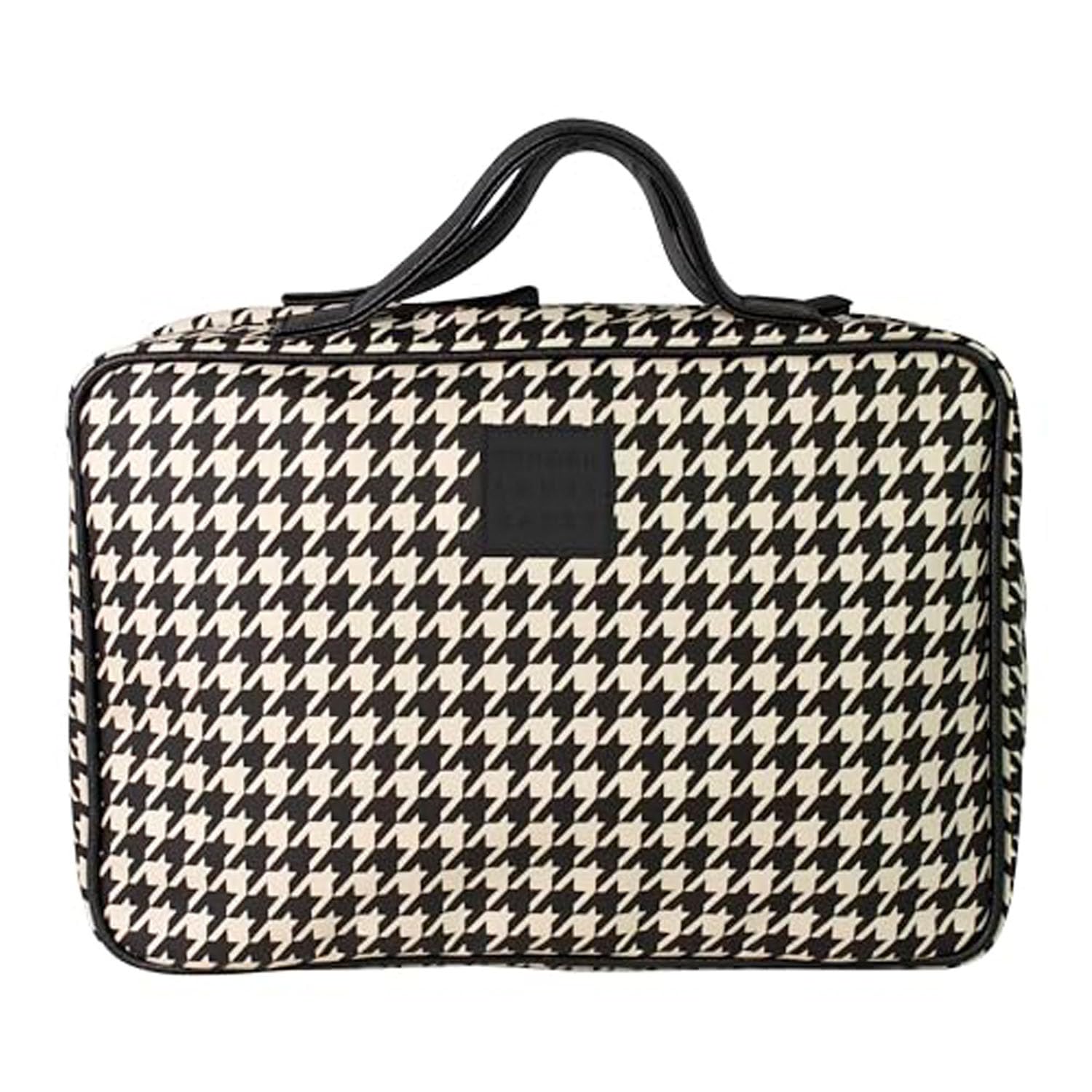 Tender Love + Carry Houndstooth Hanging Travel Bag, Toiletry Bag, Makeup Bag for Women, Portable Water-resistant Small Travel Bag for Toiletries &