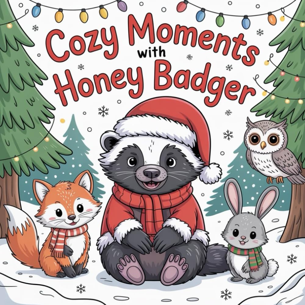 Cozy Moments with Honey Badger;Cute and Comfy Coloring Book for Adults and Teens Featuring Adorable: “Relax and Color Adorable Honey Badger Scenes for Adults and Teens