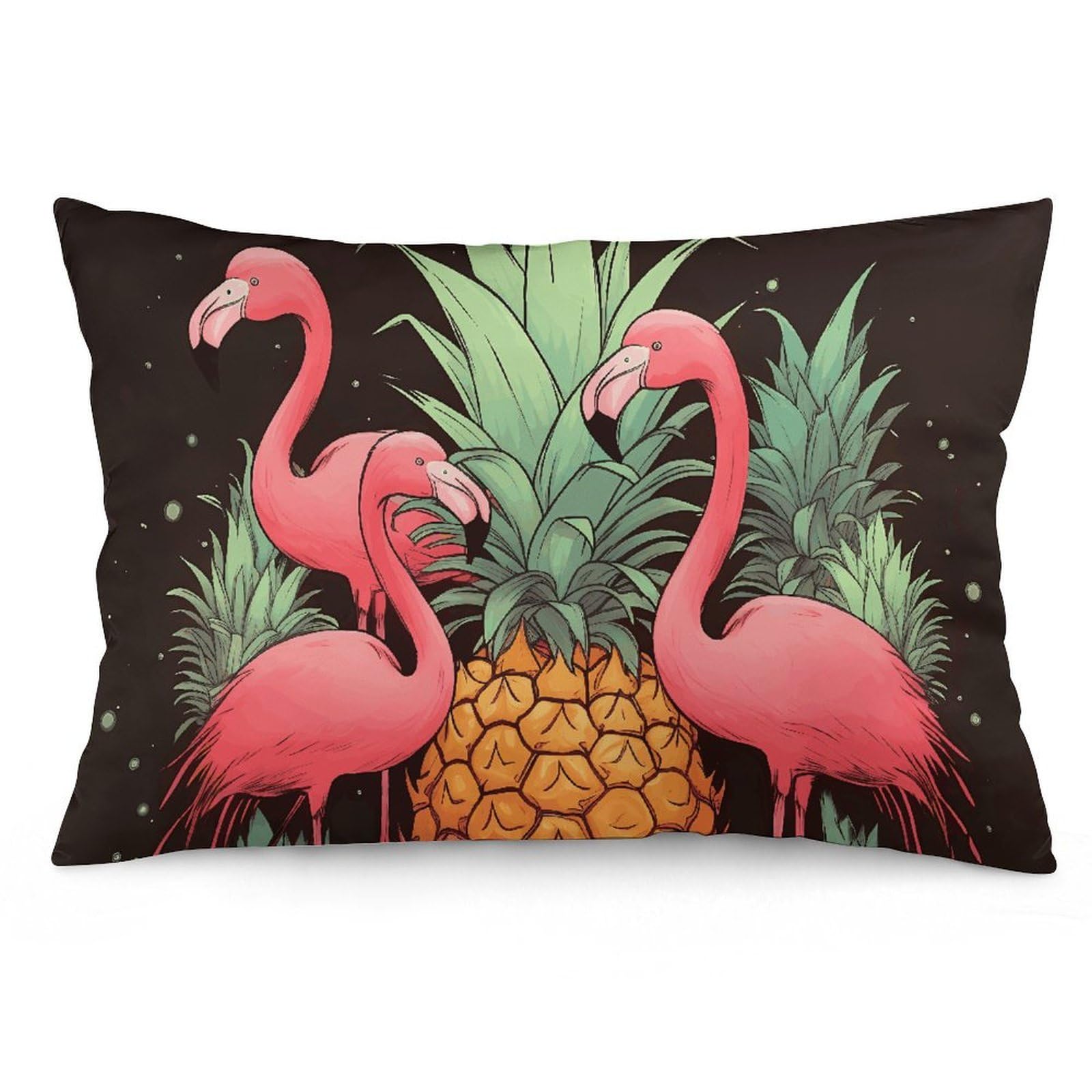 NTVOWPZO 2 Pack Decoration Throw Pillow Covers 12 "x20 Pillowcases Covers Pineapple Flamingos Pillowcases Modern Farmhouse Home Decor Sofa Cushions Covers for Couch Bed Living Room