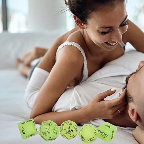 Miniatura 3 de SINJEE Dados sexuales traviesos con 24 posiciones sexuales dados de juego sexual brillante oscuro para parejas hermoso paquete de regalo juego de