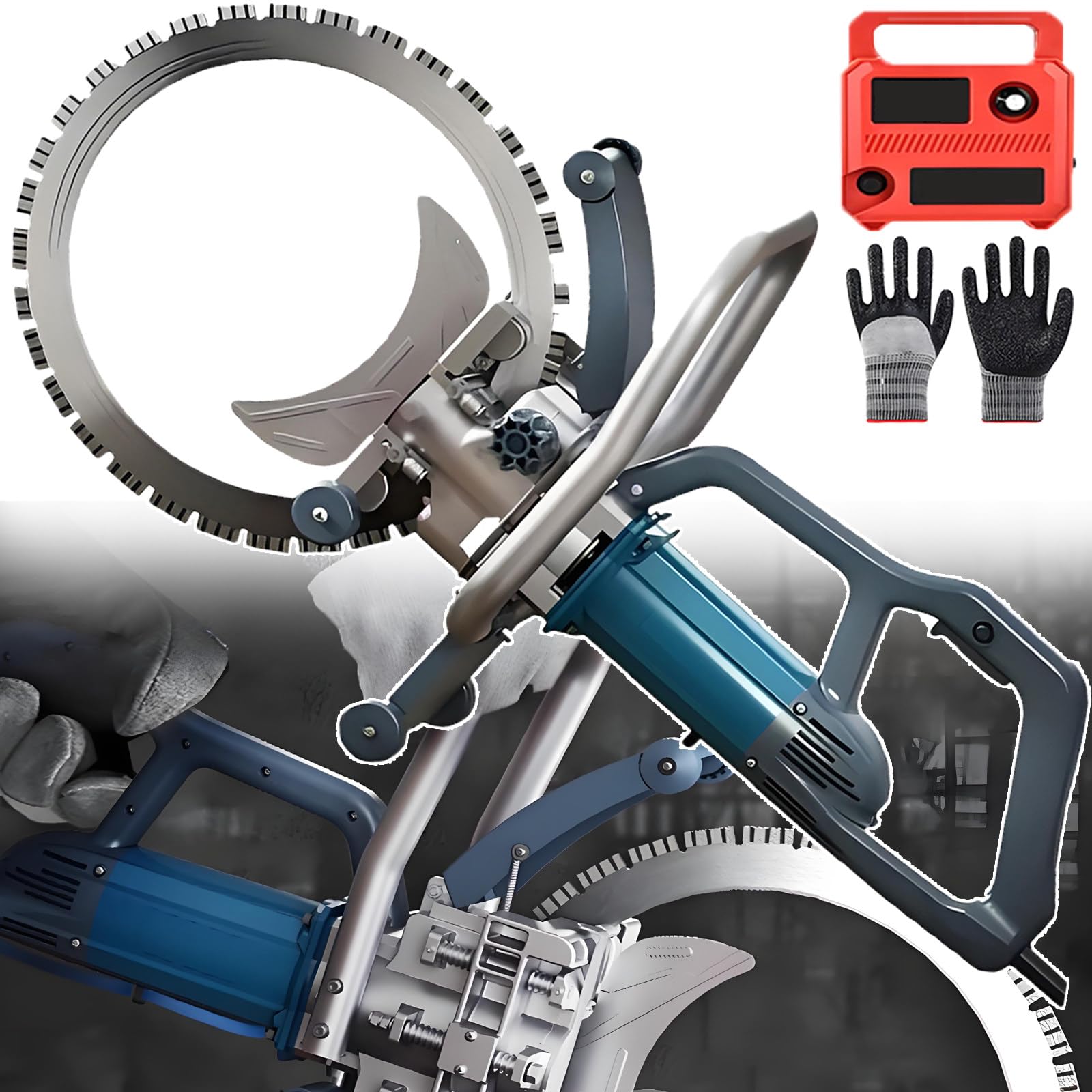 ErShangMao Heavy-Duty 8800w Electric Ring Saw - Brushless Motor 360° Copper Cooling,No Need To Adjust The Blade, Ergonomic Grip For Dust-Free Concrete/Granite Grooving Cutting40cm