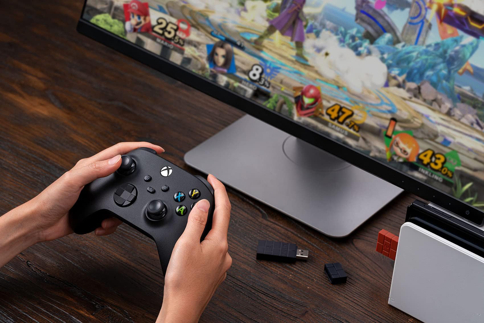 8BitDo USB Wireless Adapter 2, Adattatore Bluetooth Con Cavo OTG per Sistema Switch/2, Windows 10, PS Classic, Android, Raspberry Pi, Retrofreak per Controller Xbox Series, JoyCon, Switch Pro, PS5/4/3